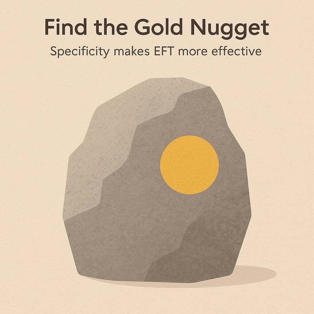 Illustration representing the “Gold Nugget” idea in EFT, highlighting how focusing on a specific aspect improves tapping effectiveness.